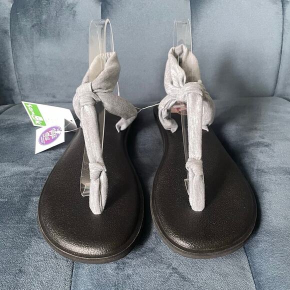 NWT Sanuk Heather Gray Yoga Sling Ella Sandals Recycled Yoga Mat Women's Size 10 - Picture 3 of 8